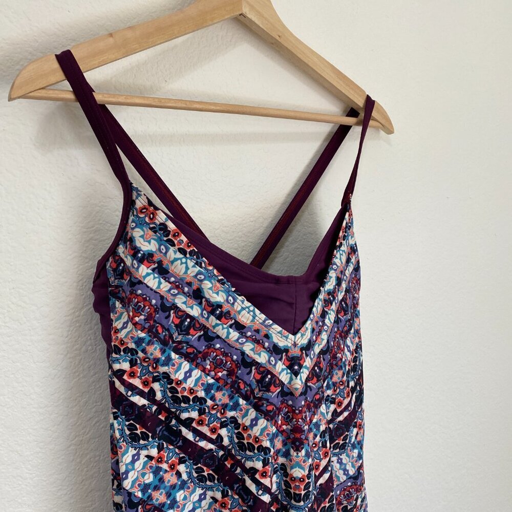 Athleta Marrakesh Side Scrunch Tankini Swim Top Size 34 D/DD Purple - Picture 4 of 8